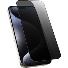 Vendas iPhone 16 Pro Uyumlu Hardness Gizleyen Privacy Hayalet Temperli Cam Ekran Koruyucu