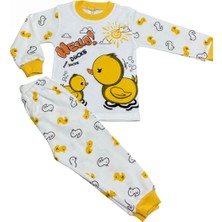 Özöz Bebe Unisex Bebek-Çocuk Sevimli Ördek Pijama Takımı