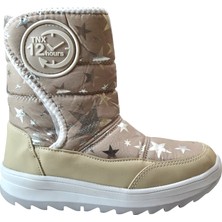 Onlo Ayakkabı Aw.25 Siyah & Bej Kürklü Cırtlı Çocuk Kar Bot