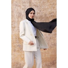 Fall Winter Ipeksi Jakar Şal Siyah 9020-06