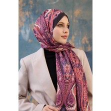 İpekhan Şal Desen Vual Şal Turuncu Pembe Vual Ipek Şal -  9801-17