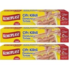 Koroplast Çift Kilitli Dondurucu Torbası Büyük Boy 24 x 28 cm 10'lu x 3 Paket