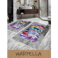 Warpella 2'li Banyo Paspasi ,dijital Baskılı 60*100,40*60 Kaymaz Taban