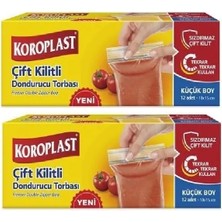 Koroplast Çift Kilitli Dondurucu Torbası Küçük Boy 10 x 15 cm 12'li x 2 Adet