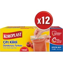 Koroplast Çift Kilitli Dondurucu Torbası Küçük Boy 10 x 15 cm 12'li x 12 Adet