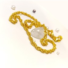 55CM 5mm Halat Zincir Kolye 14 Ayar Altın Hd Videolu