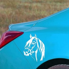 TSC Beyaz Renk At Sticker Yapıştırması 23 cm  Oto Araba Etiket