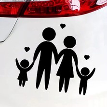 TSC Aile Baba Anne Kız ve Erkek Çocuk Sticker 23CM Siyah Renk