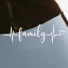 TSC Family Aile Kalp Nabız Sticker 30CM Beyaz Renk