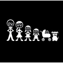 TSC Aile Sticker Arka Cam Baba Anne 2 Kız Çocuk ve Bebek Yapıştırma