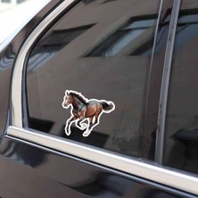 TSC Kelebek Cam Için Koşan At Sticker Yapıştırması 2 Adet 14 cm