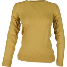 O Yaka Trender Kadın Kazak 501 Yağ Yeşili