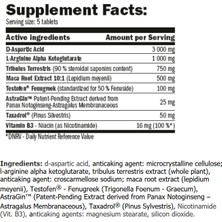 Amix Amixpro TESTOF-200 Daa Aspartic Acid + Tribulus + Maca + Akg Arginine / 250 Tabs