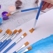 5 Düz 5 Ince Uç Toplam 10 Adet Akrilik , Yağlı, Sulu, Parmak Boyası Için Sanatsal Fırça
