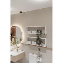 White Decor 2'li Küp Raf Beyaz Modern Duvar Rafı, Banyo,mutfak ve Tv Ünite Rafı Kitaplık Çok Amaçlı Raf