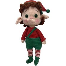 Yılbaşı Temalı Elf Bebek Amigurumi Organik Oyuncak