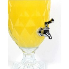 Albergio Cam Şerbetlik Lüks 2 Litre Kokteyl Limonata Meşrubat Sebil
