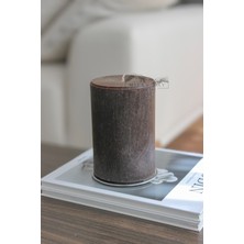 Woodern Pattern Pillar Candle / Sütun Mum / Ahşap Dokulu Sütun Mum/ Blok Boy Mum