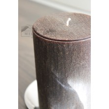 Woodern Pattern Pillar Candle / Sütun Mum / Ahşap Dokulu Sütun Mum/ Blok Boy Mum