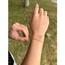 Goldium Jewellery Halka Detay Kelebek Zincir Bileklik