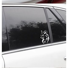 TSC Araba Tilki Sticker Yapıştırma 18CM Beyaz Renk