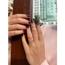 Goldium Jewellery 14 Ayar İnce Italik Harf Yüzük