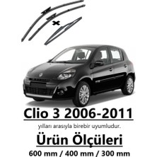 Inwells Renault Clio3 2006-2011 Ön ve Arka Muz Silecek Takımı