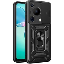 Teknomoda Huawei Pura 70 Ultra Kılıf Yüzüklü Standli Sürgülü Kamera Korumalı Tank Sert Silikon Kapak
