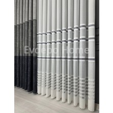 Taç Aplik Tül Perde, 1/3 Sık Pile Ekru  100 x 260 cm
