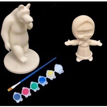 Vitrin XL MAŞA VE KOCA AYI 3D FİGÜR BOYAMA SETİ