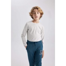 DeFacto Erkek Çocuk Bisiklet Yaka Basic Düz Uzun Kollu Tişört B7771A8NS