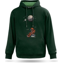 Kayada Oturan Astronot Tasarım Kapşonlu Sweatshirt