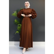 Giza Store Feyza Tesettür Elbise Kahve