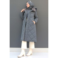 Şişme Anorak Mont Koyu Gri