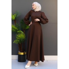 Ronay Tesettür Elbise Acı Kahve