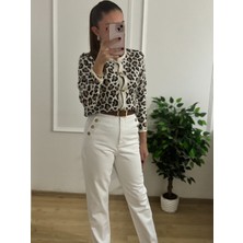 Leopar Desenli Hırka
