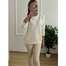 Betül Aksu Butik Taşlı Oversize Kazak  🤍