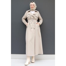 Liza Düğmeli Trenç Bej