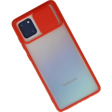 Newface Samsung Galaxy A81 / Note 10 Lite Kılıf Palm Buzlu Kamera Sürgülü Silikon - Kırmızı 13