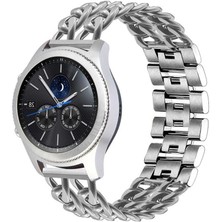 Nova Global ​​Samsung Galaxy Gear S3 (22MM) Uyumlu Krd-17 Metal Kordon - Gümüş