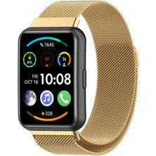 Nova Global Huawei Watch Fit 2 Uyumlu Krd-01 Metal Kordon - Gold