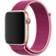 Nova Global Apple Watch Ultra 49MM Kordon Uyumlu Krd-03 Hasır Strap Kayış - Pembe