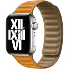 Nova Global ​​​Apple Watch 40MM Uyumlu Krd-34 Deri Kordon - Turuncu