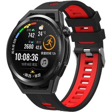 Nova Global Galaxy Watch Active 2 44MM Krd-55 Uyumlu Kordon Zore - Siyah-Kırmızı