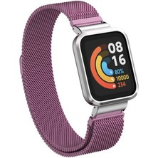Nova Global Xiaomi Redmi Watch (Mi Watch Lite) Uyumlu Krd-58 Metal Kordon Zore - Lila