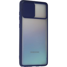 Newface Samsung Galaxy A81 / Note 10 Lite Kılıf Palm Buzlu Kamera Sürgülü Silikon - Lacivert 13