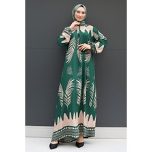 Giza Store Yaprak Tesettür Elbise Acı Kahve