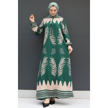 Giza Store Yaprak Tesettür Elbise Acı Kahve