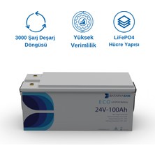 24V 100AH Eco Lifepo4 Akü (Lityum Akü)