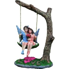 Easra Icı Reçine Figürinler Romantik Çiftler Mikro Salıncak Su Geçirmez Peri (Yurt Dışından)